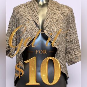 💲🔟Add-On ✅Open Front Cardigan with Wide Draped Collar